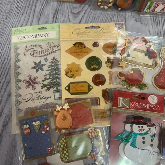 Christmas Sticker Lot Crafts Scrapbooking Junk Journal Supplies - Picture 5 of 11